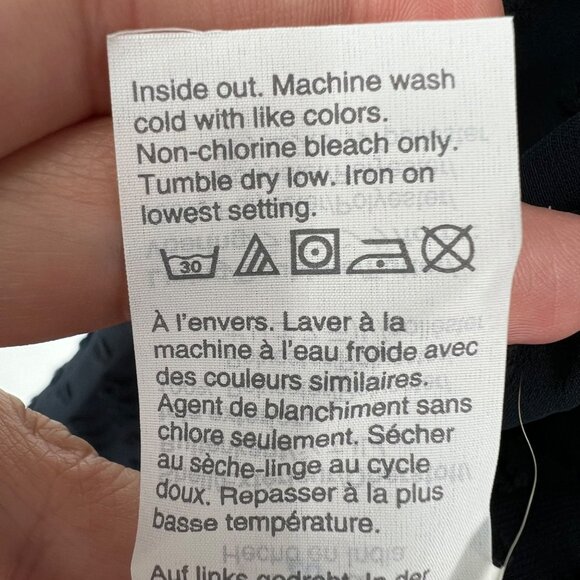 J.Crew Swiss Dot Ruffle Trim Long Sleeve Blouse Navy Blue Size 16 - Picture 11 of 11